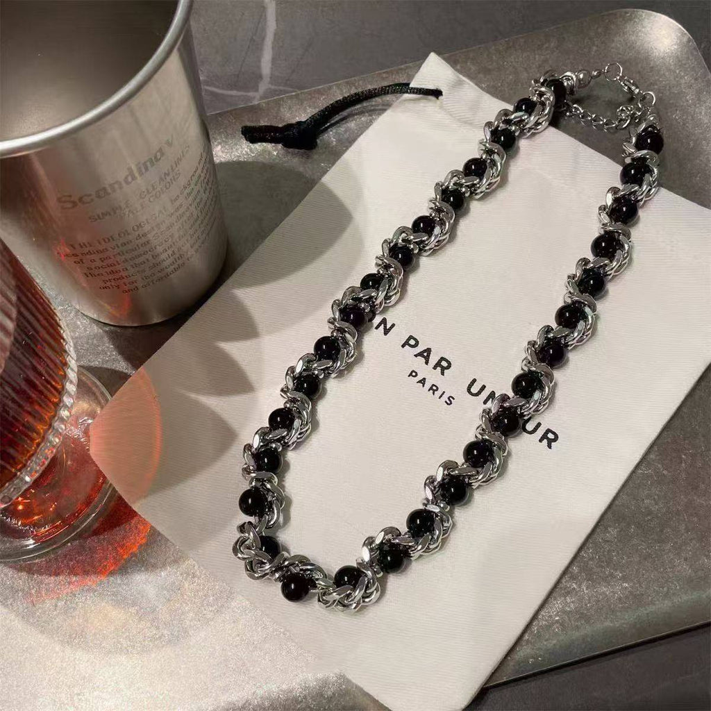 Kage-Pearl Wrapped Necklace