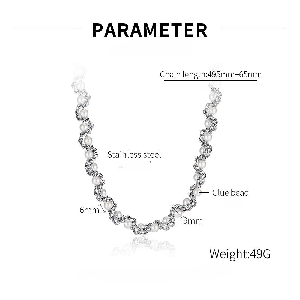 Yuki-Pearl Wrapped Necklace