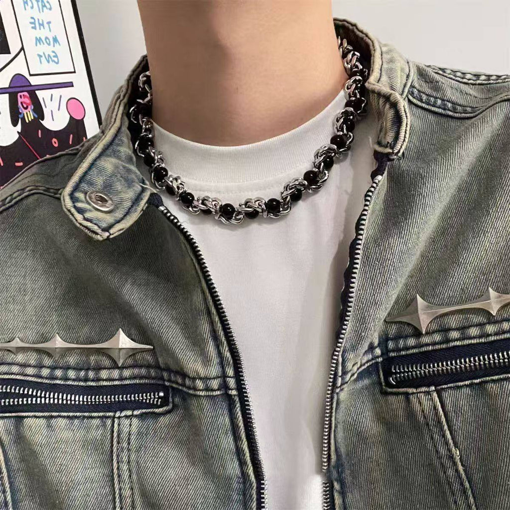 Kage-Pearl Wrapped Necklace