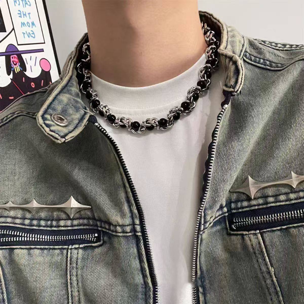 Kage-Pearl Wrapped Necklace