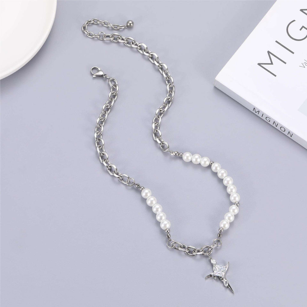 Akuma-Bling Pearl Hybrid Necklace - Tensho.clo