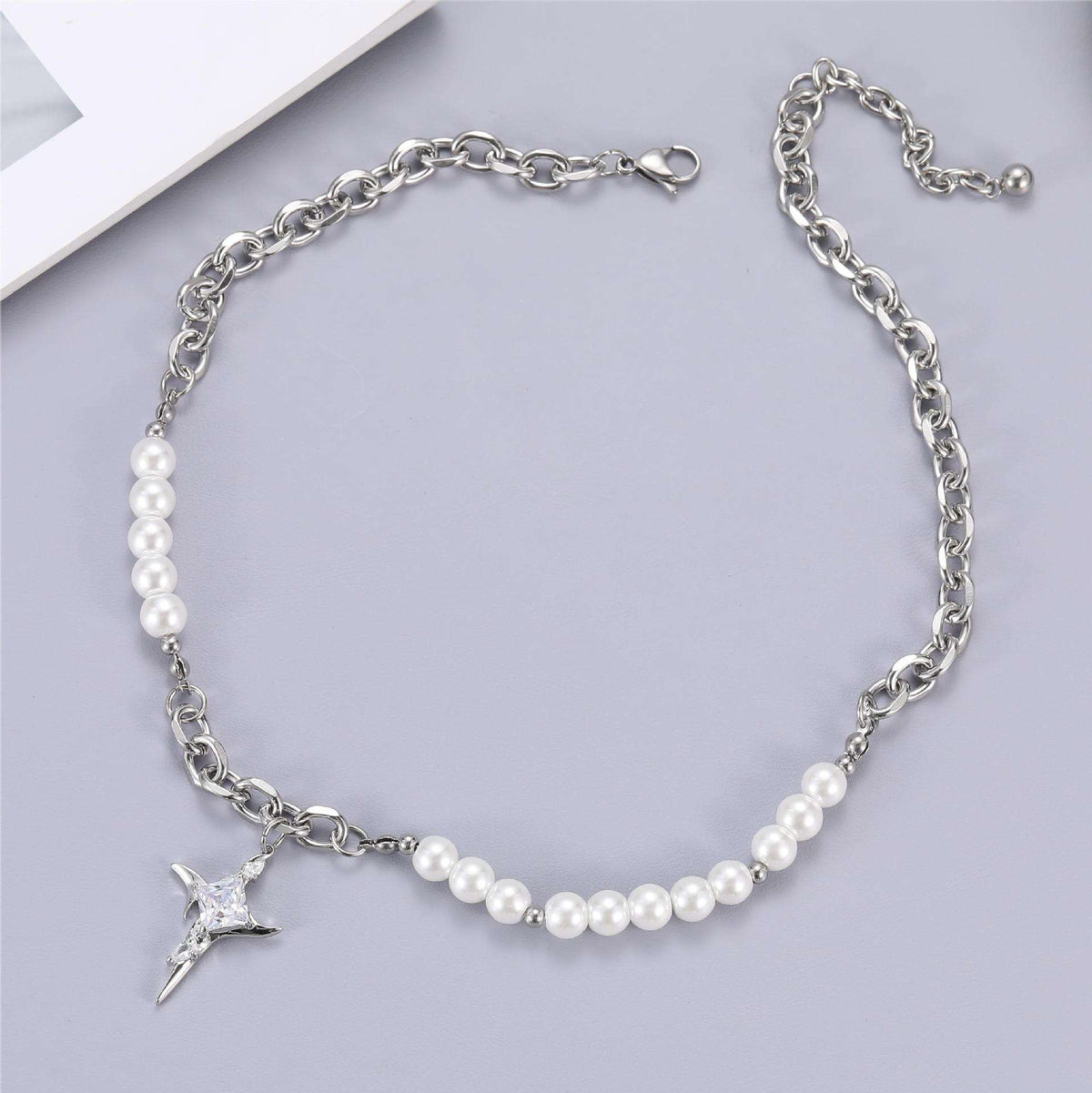 Akuma-Bling Pearl Hybrid Necklace - Tensho.clo