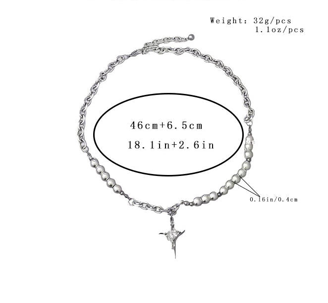 Akuma-Bling Pearl Hybrid Necklace - Tensho.clo