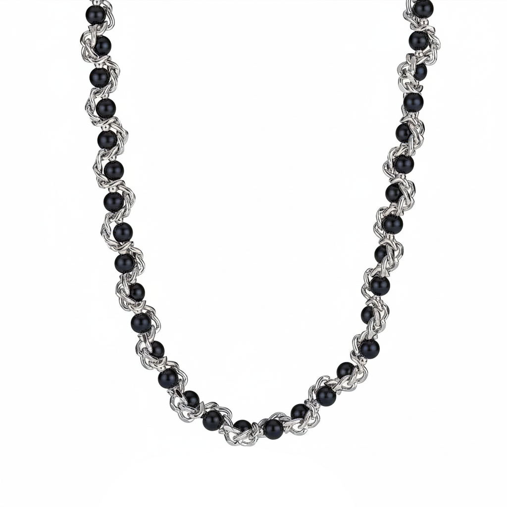 Kage-Pearl Wrapped Necklace