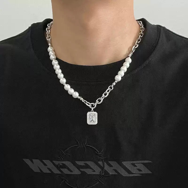 Byakuya-Pearl Hybrid Necklace - Tensho.clo