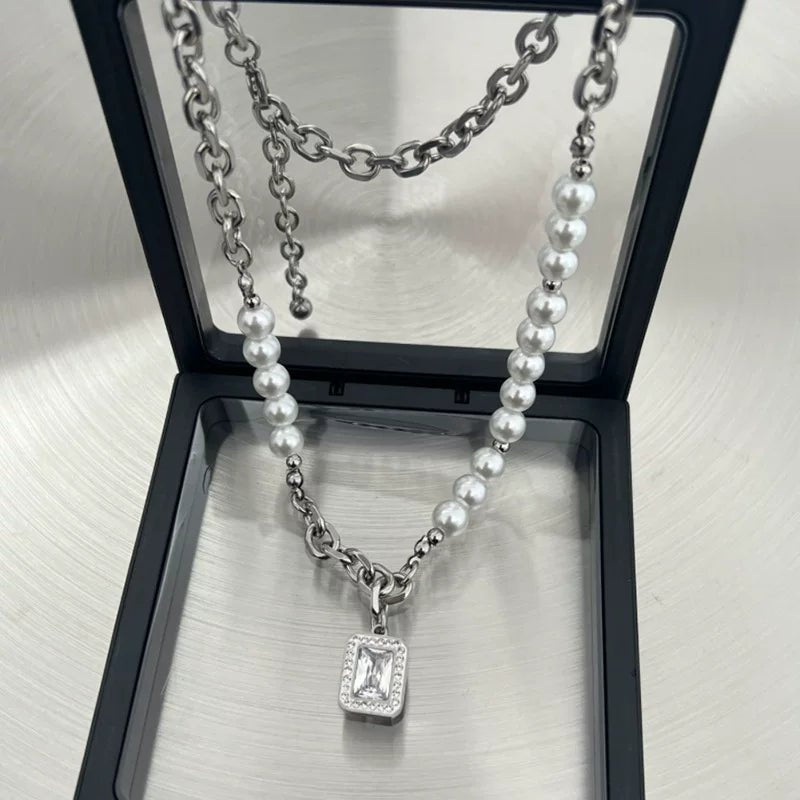 Byakuya-Pearl Hybrid Necklace - Tensho.clo