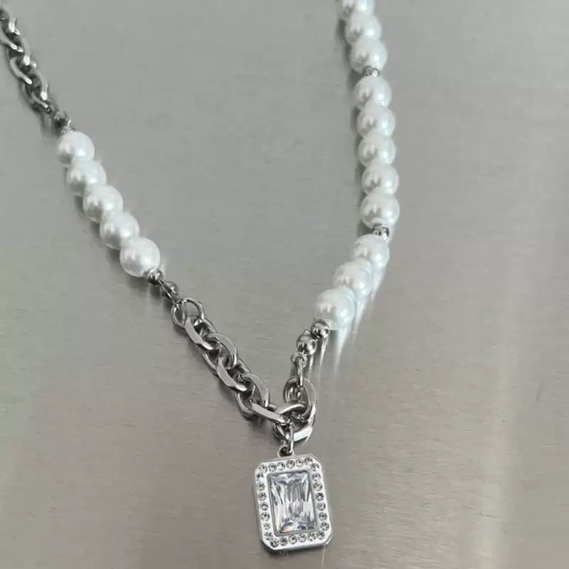 Byakuya-Pearl Hybrid Necklace - Tensho.clo