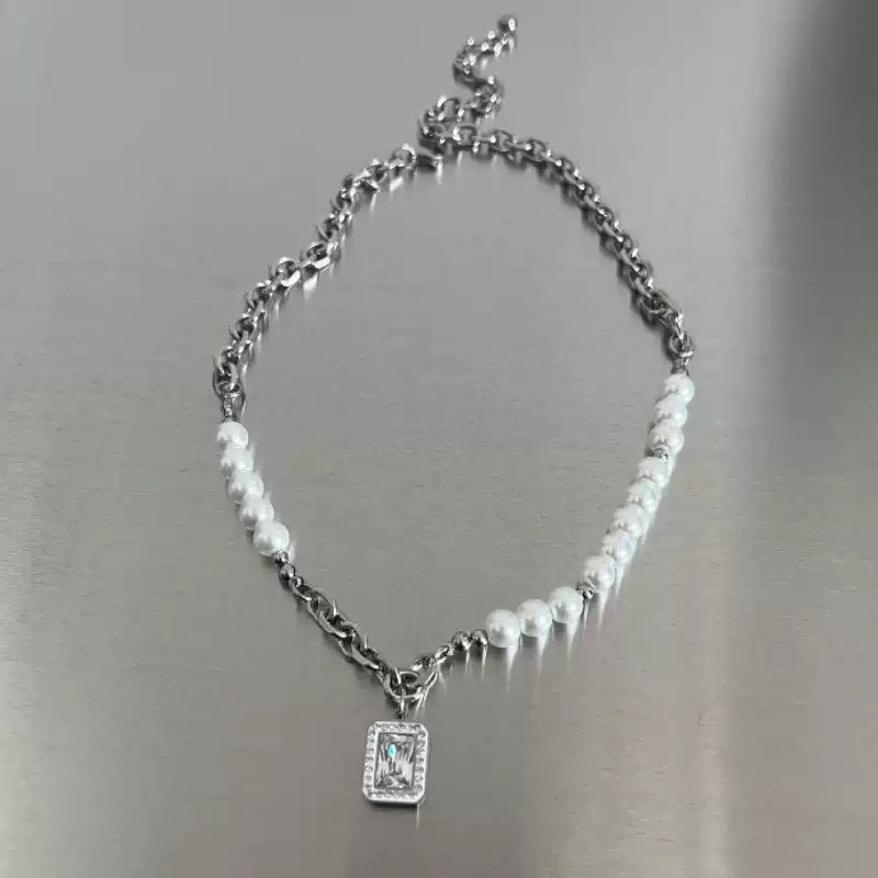 Byakuya-Pearl Hybrid Necklace - Tensho.clo