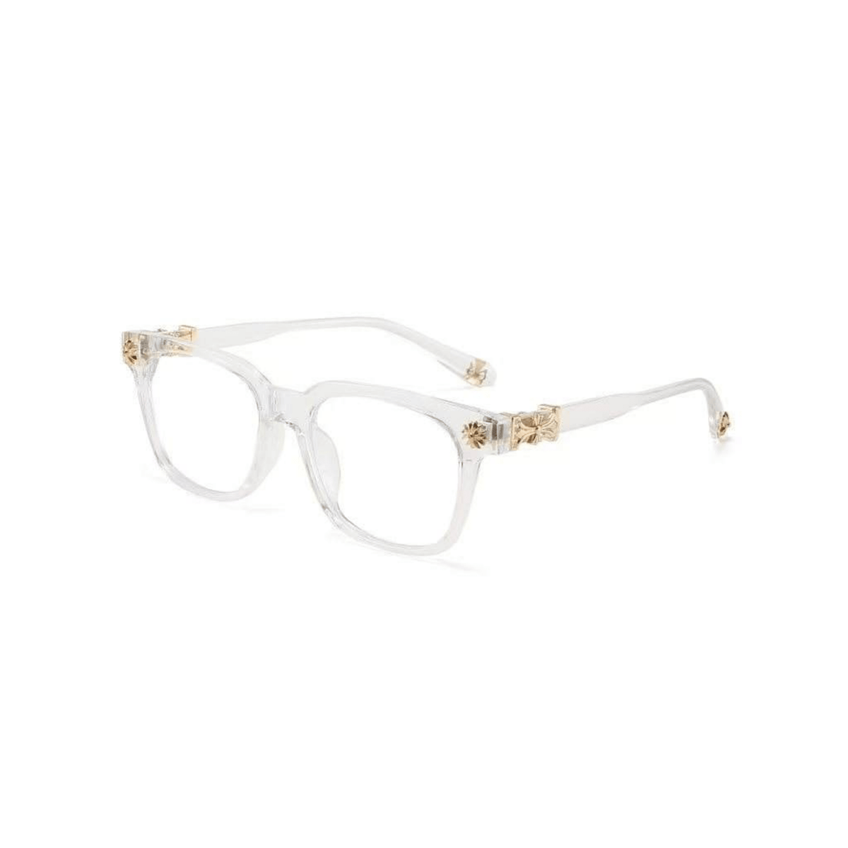 Clover Glasses-Transparent Golden - Tensho.clo