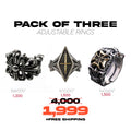Gothed Fingers Set-Pack of Three Rings - Tensho.clo