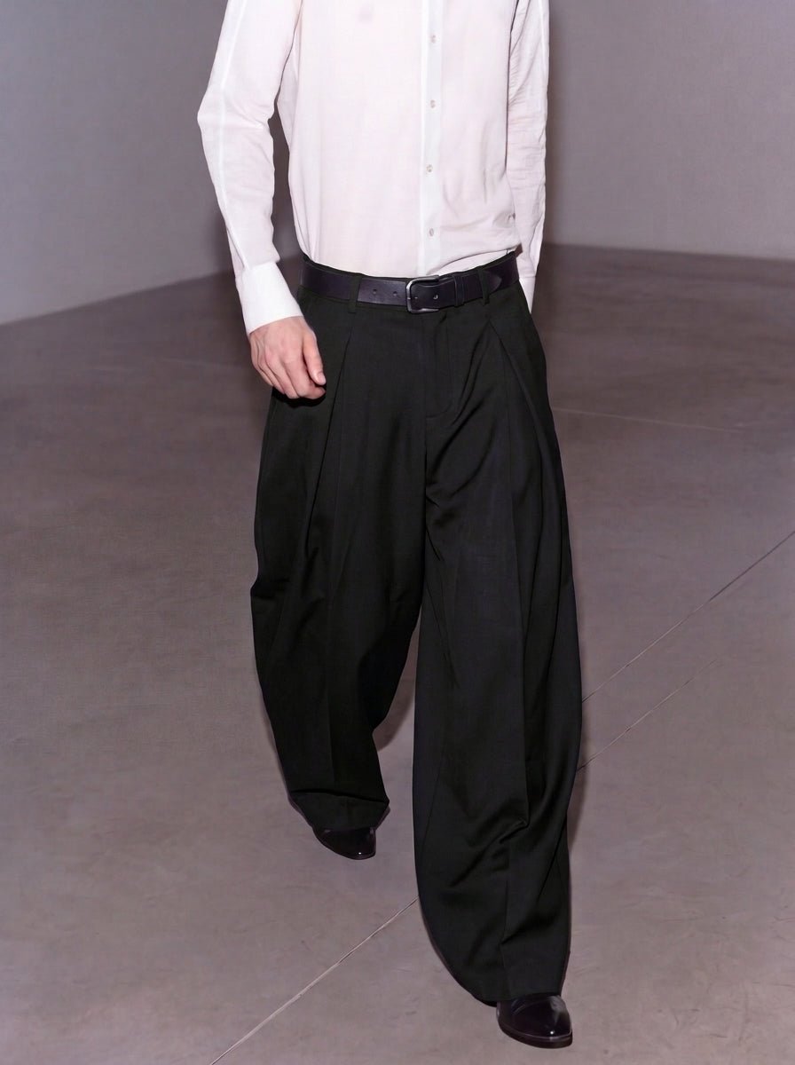 Hikaru V1 - Black Pleated Pants - Tensho.clo