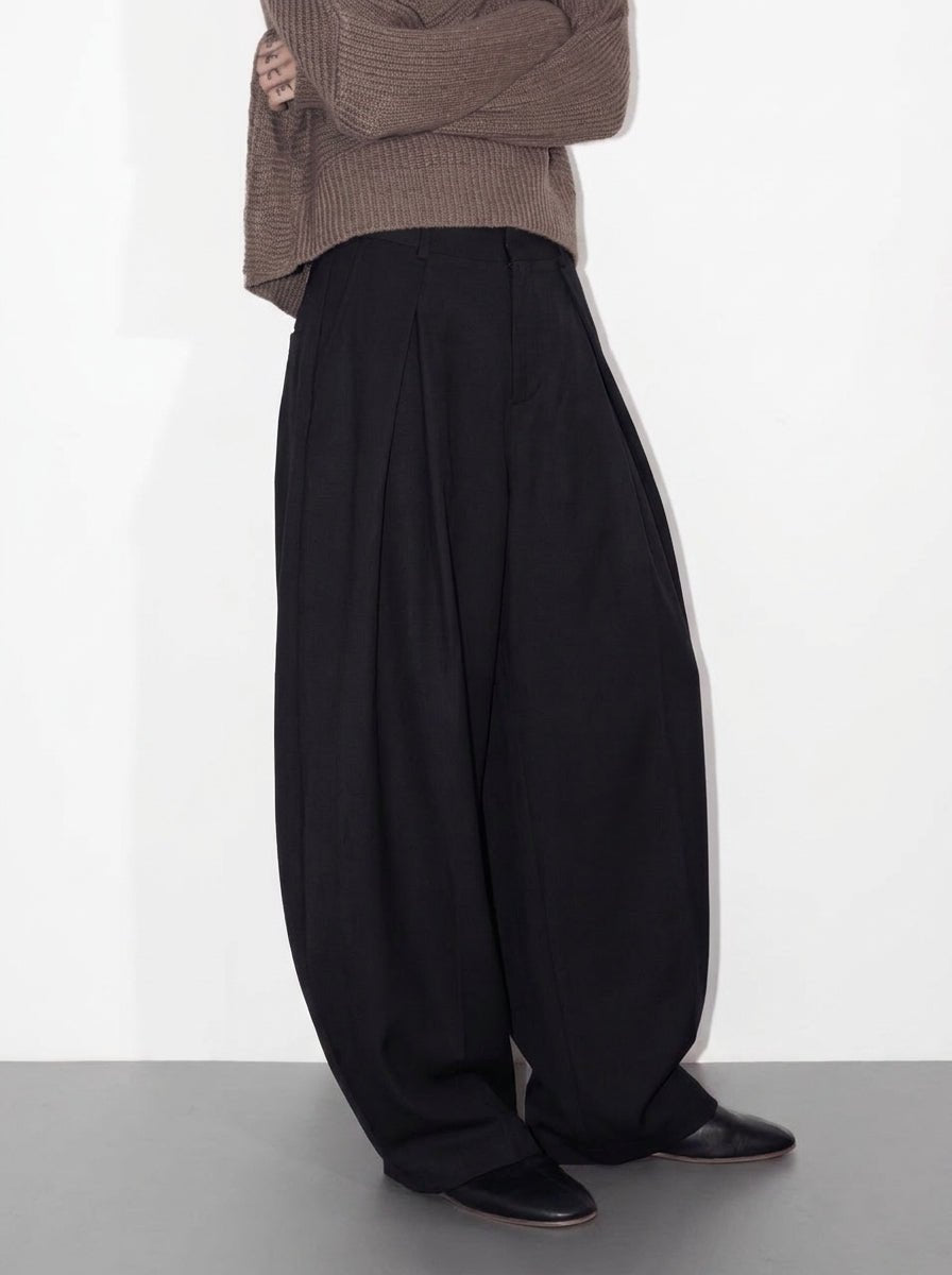 Hikaru V1 - Black Pleated Pants - Tensho.clo