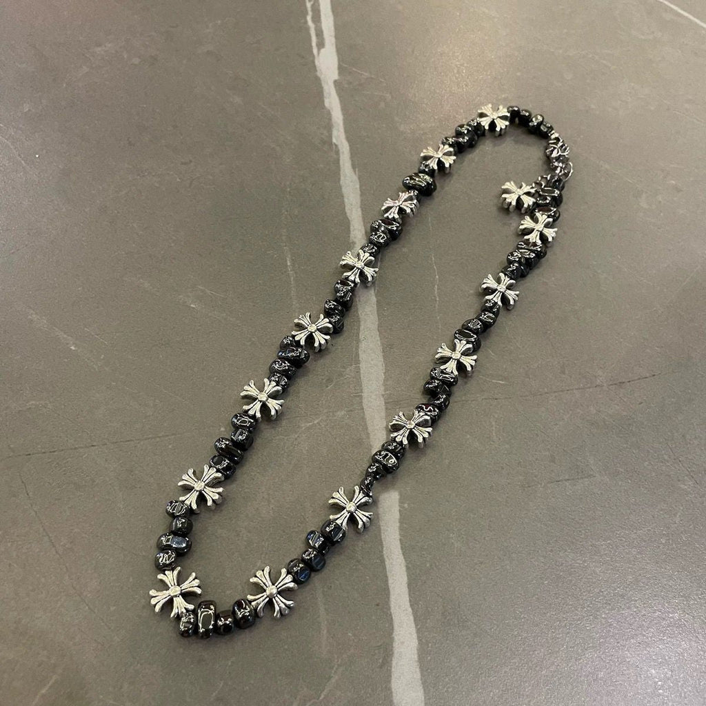 Kurogane-Dual Chrome Necklace - Tensho.clo