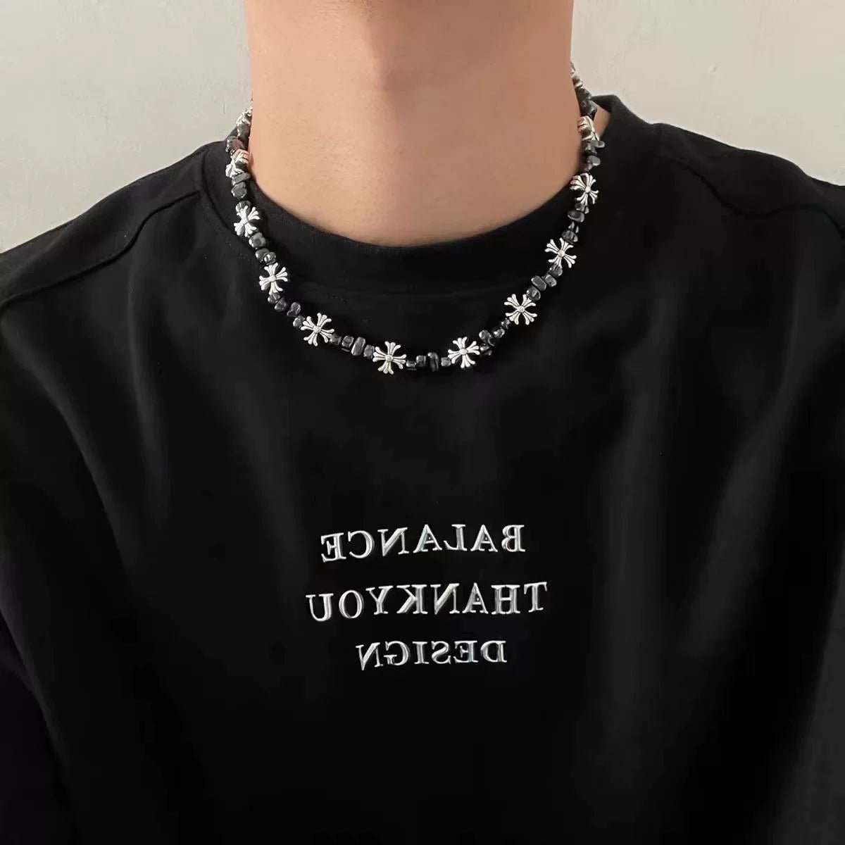 Kurogane-Dual Chrome Necklace - Tensho.clo