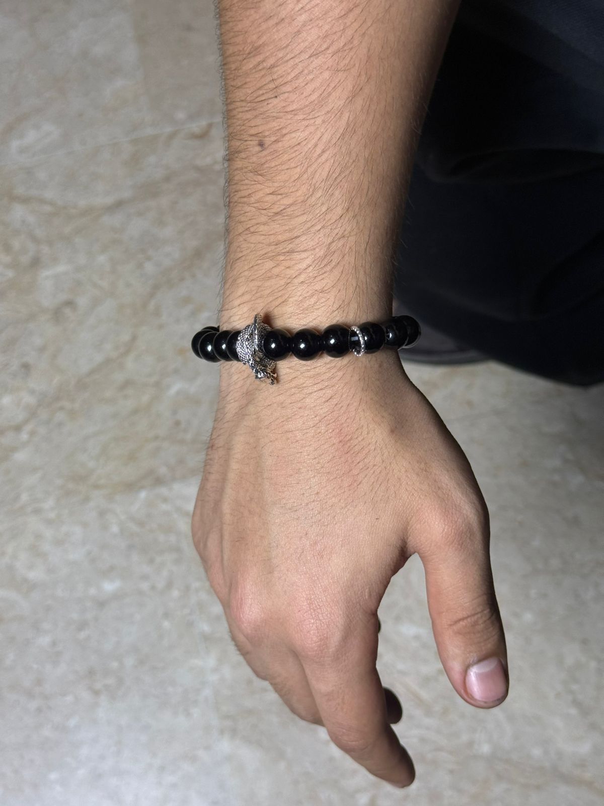KUROGIRI - Black Bead Bracelet - Tensho.clo