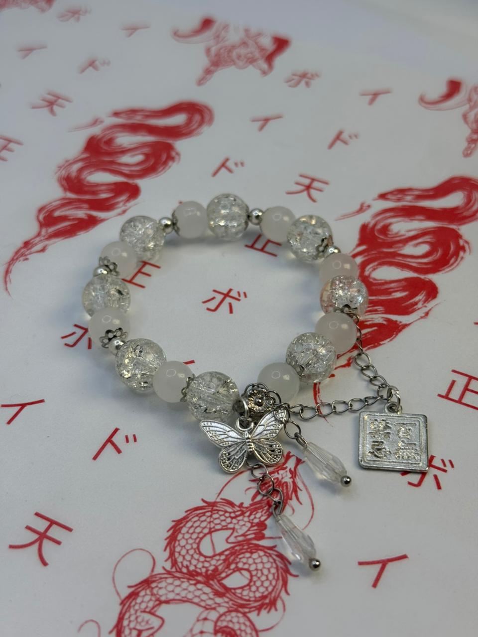 RUKIYA - White Bead Bracelet - Tensho.clo