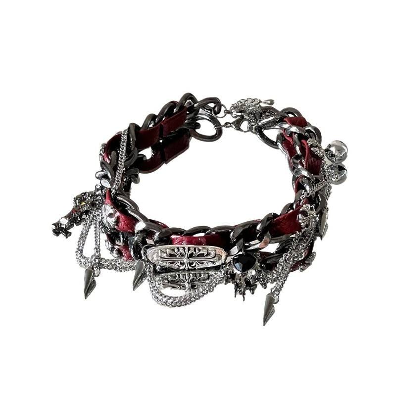 Sairentou-Leather Chrome Choker - Tensho.clo