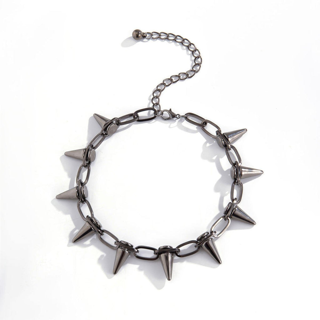 Toge Black-Spiked Gothic Choker - Tensho.clo